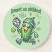 Dessous De Verre En Grès Drôle mignon sucré comme chatons Pickleball (Devant)