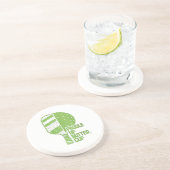 Dessous De Verre En Grès Drôle Pickleball Paddle Up Butter Cup (Côté)