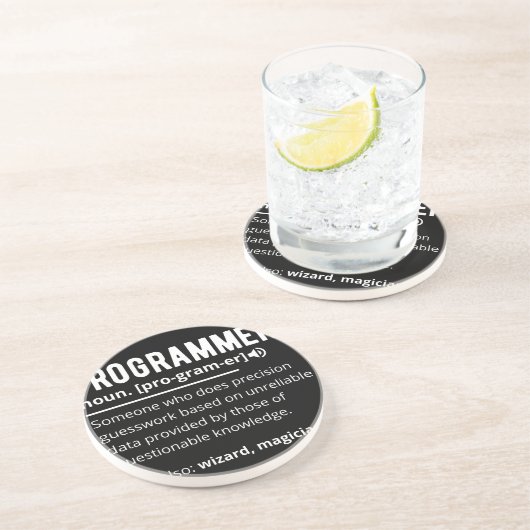 Dessous De Verre En Grès Drôle Programmer Code Développeur Définition (Côté)