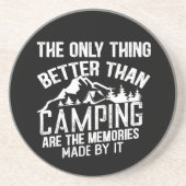 Dessous De Verre En Grès Drôle slogan de camping été citations (Devant)