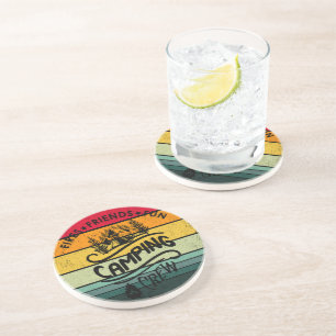 Dessous De Verre En Grès Drôle slogan de l'équipe de camping fun camper ami