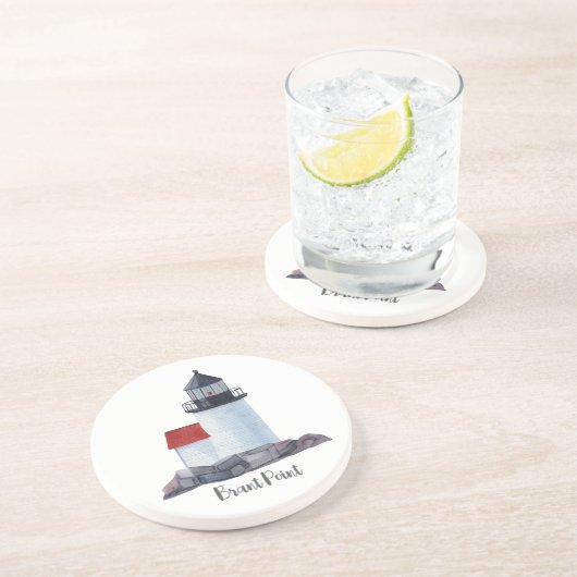 Dessous de verre en grès du phare de Brant Point (Côté)