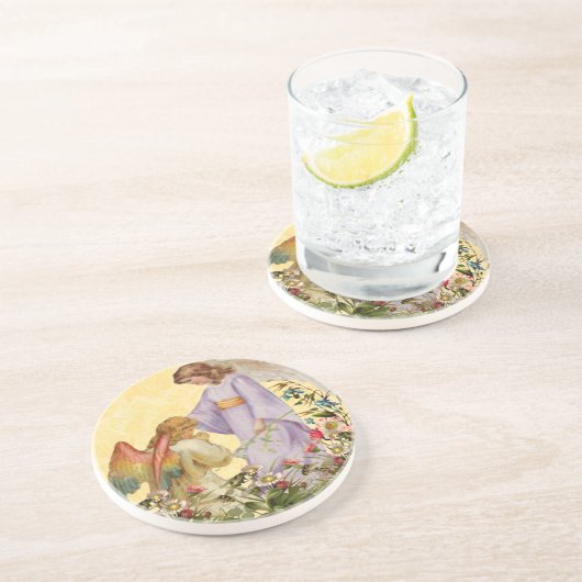 Dessous De Verre En Grès Easter Blessings Angel Coaster (Côté)