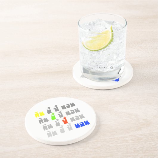 Dessous De Verre En Grès Eat Poop Boom Sleep (Côté)