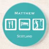 Dessous De Verre En Grès Eat Sleep Golf (Devant)