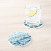 Dessous De Verre En Grès Eau bleue ondulée (Côté)