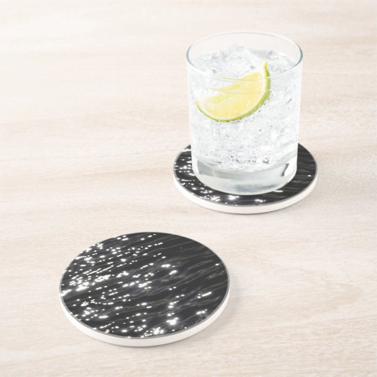 Dessous De Verre En Grès Eau brillante noire (Côté)