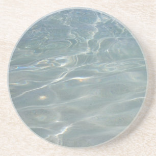 Dessous De Verre En Grès Eau des Caraïbes Bleu Abstrait Nature