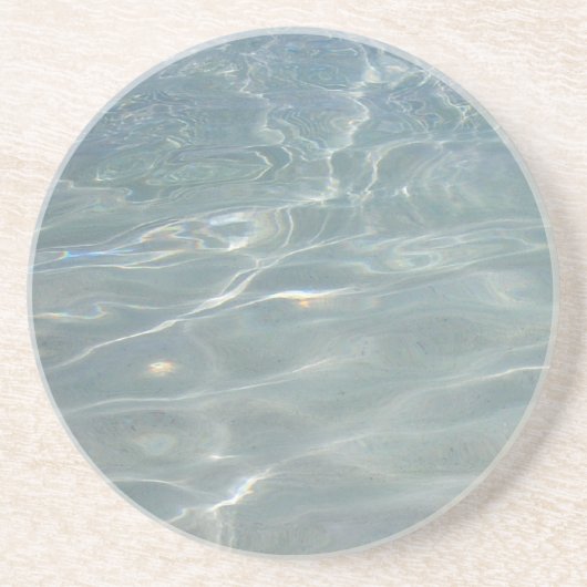 Dessous De Verre En Grès Eau des Caraïbes Bleu Abstrait Nature (Devant)
