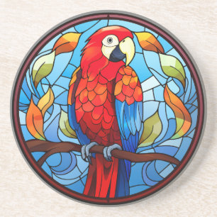 Dessous De Verre En Grès Écarpe en verre doux Macaw Parrot Bird