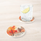 Dessous De Verre En Grès Ecclésiaste 3:11 Verse Bible Automne Aquarelle (Côté)