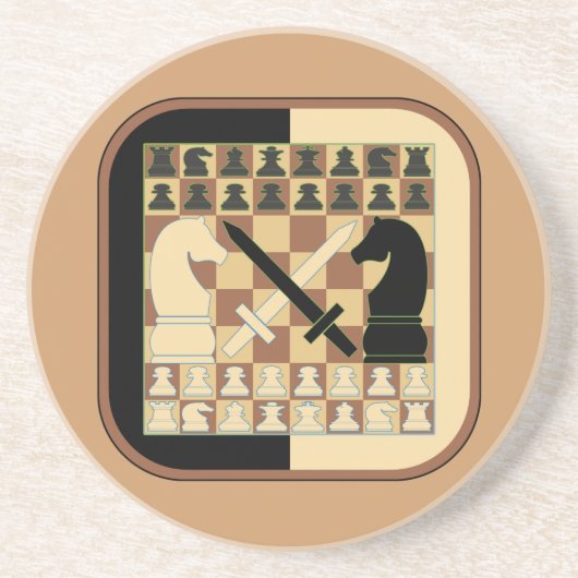 DESSOUS DE VERRE EN GRÈS ÉCHECS (Devant)