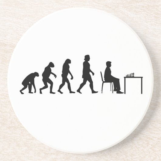 Dessous De Verre En Grès Échecs - Évolution du joueur d'échecs (Devant)