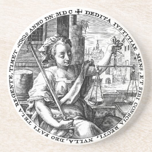 Dessous De Verre En Grès Échelles de justice (Devant)