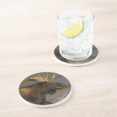 Dessous De Verre En Grès éclaboussure d'orignaux (Côté)