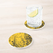 Dessous De Verre En Grès Éclaboussures de peinture noire et jaune (Côté)