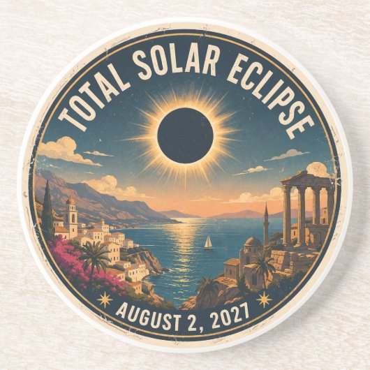 Dessous De Verre En Grès Éclipse solaire totale 2027  (Devant)