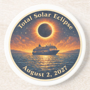 Dessous De Verre En Grès Éclipse solaire totale du 2 août 2027 navire de cr