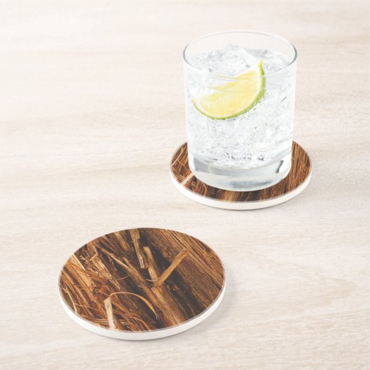 Dessous De Verre En Grès Écorce de bois texturée de cèdre (Côté)