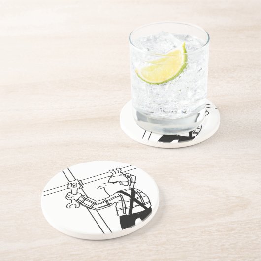 Dessous De Verre En Grès Écran avec échafaudage (Côté)