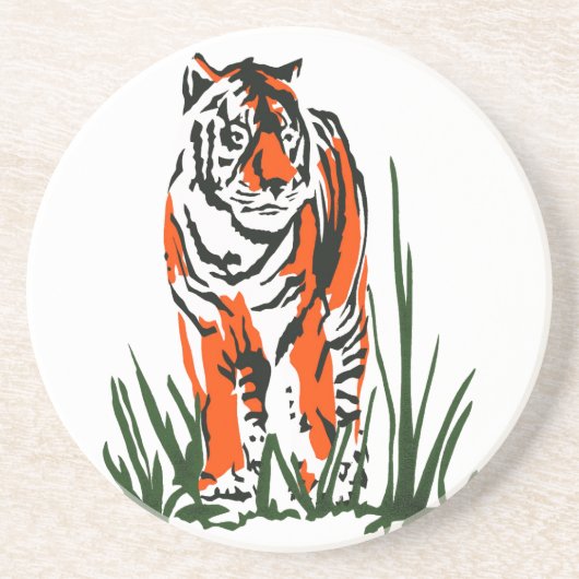 Dessous De Verre En Grès Écran Silk Tiger (Devant)