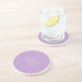 Dessous De Verre En Grès Écriture manuscrite Nom élégant Couleur Lilac (Côté)