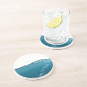 Dessous De Verre En Grès Effacer la vague bleue (Côté)