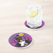 Dessous De Verre En Grès Éffrayant fantôme d'Halloween (Côté)