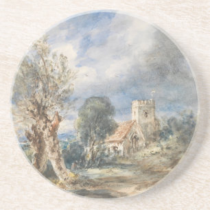 Dessous De Verre En Grès Église Stoke Poges (1834) John Constable