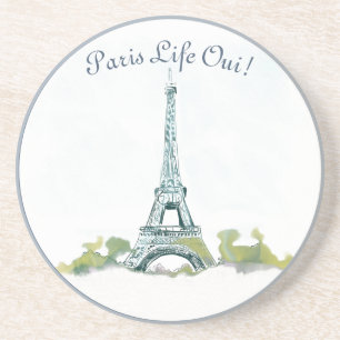 Dessous De Verre En Grès Eiffel Tour Paris Stylo et encre