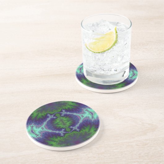 Dessous De Verre En Grès Électricité verte et violette (Côté)