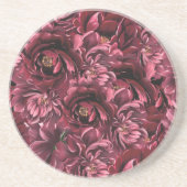 Dessous De Verre En Grès Élégance des fleurs bordeaux (Devant)