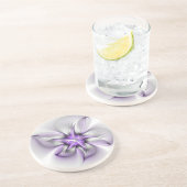 Dessous De Verre En Grès Élégance florale Art fractal violet abstrait moder (Côté)
