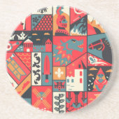 Dessous De Verre En Grès Élégance médiévale : Conception Motif transparente (Devant)