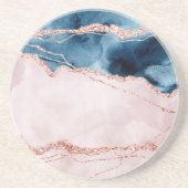 Dessous De Verre En Grès Élégance mystique | Porte Turquoise bleue rose pâl (Devant)