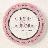 Dessous De Verre En Grès Élégant 37e anniversaire du Mariage Alabaster (Devant)