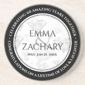 Dessous De Verre En Grès Élégant 60ème 75ème anniversaire de Mariage de dia (Devant)