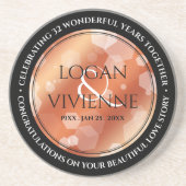 Dessous De Verre En Grès Élégant 8ème 32ème anniversaire de Mariage de bron (Devant)