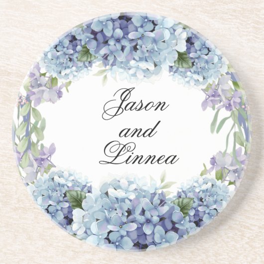 Dessous De Verre En Grès Élégant Aquarelle de fleurs oubliées  (Devant)