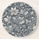 Dessous De Verre En Grès Élégant blanc argenté gris-gris (Devant)