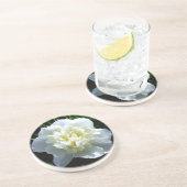 Dessous De Verre En Grès Elégant blanc peony floral blanc photo (Côté)