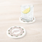 Dessous De Verre En Grès Elégant Circle Vacances Botanique Mandala Custom (Côté)