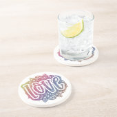 Dessous De Verre En Grès Élégant Citation d'amour Parties scintillant Étinc (Côté)