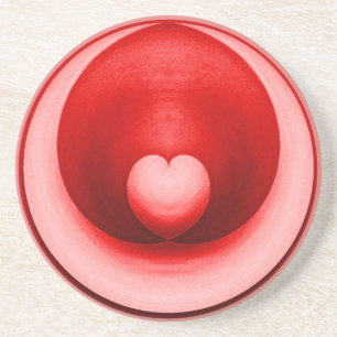 Dessous De Verre En Grès Élégant cœur d'amour de la Saint-Valentin