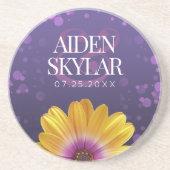 Dessous De Verre En Grès Elegant Golden Daisy (Devant)