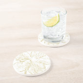 Dessous De Verre En Grès ​Elegant Golden Floral Abstract Line Art (Côté)