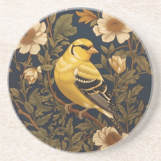 Dessous De Verre En Grès Élégant Goldfinch américain (Devant)