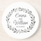 Dessous De Verre En Grès Élégant mariage floral (Devant)