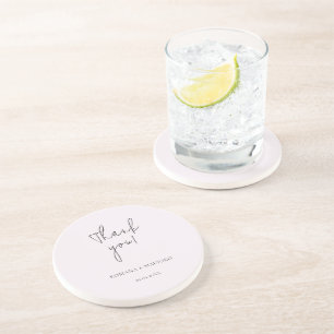 Dessous De Verre En Grès Élégant minimaliste noir et Lilac