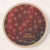 Dessous De Verre En Grès Élégant Motif RED GOLD (Devant)